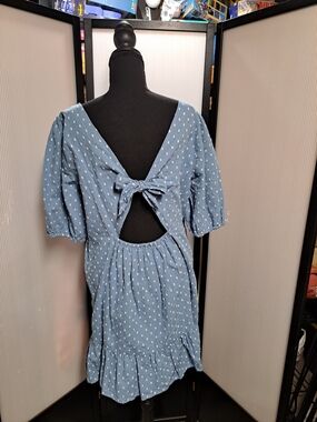Blue Dot Tie-Back Sundress